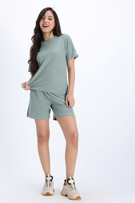 Zivame 2 Mile Fashion Knit Cotton Loungewear Set - Iceberg Green — image 3